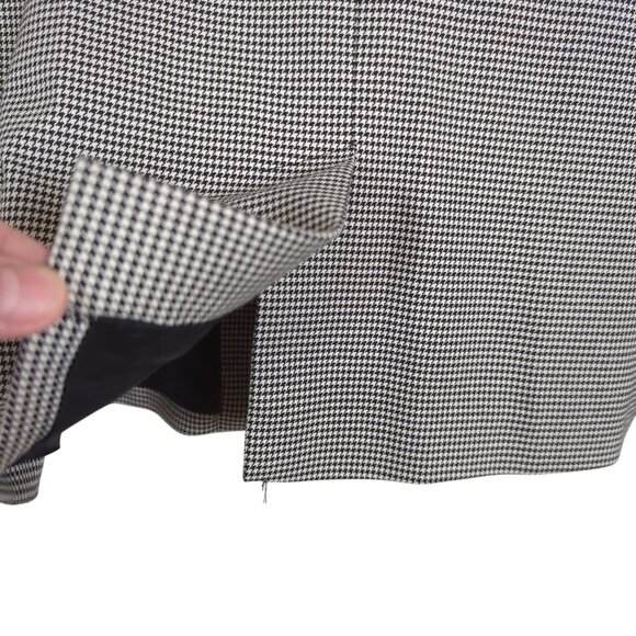 Lauren Ralph Lauren‎ Womens Houndstooth Blazer Jacket Black White 2-Button sz 10 - Picture 8 of 16